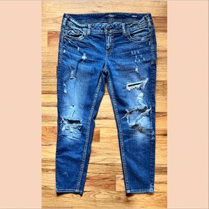 Silver Jeans: Suki mid ankle Skinny stretch thick stitch women's W34/L26